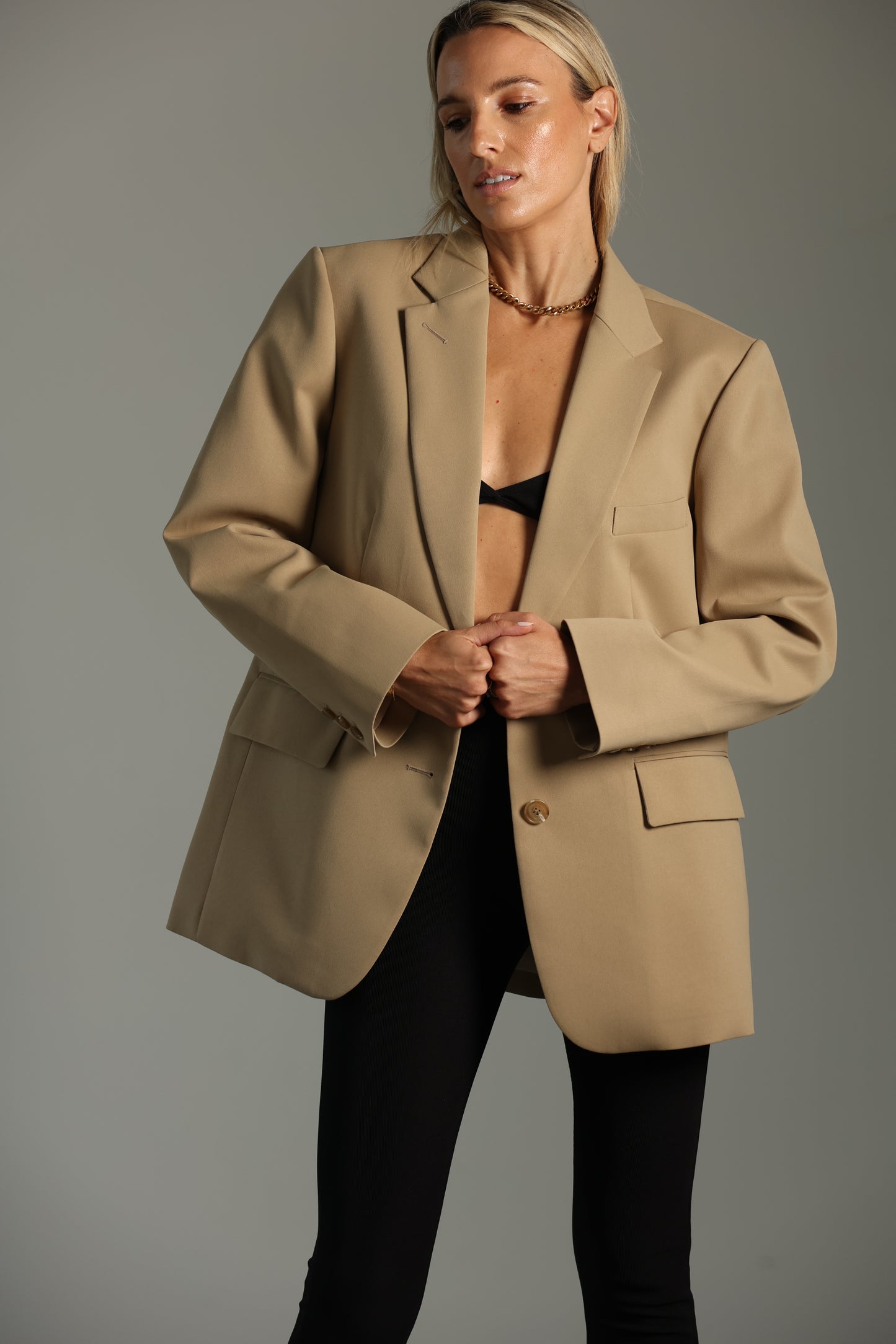 Oversized Blazer - Tan